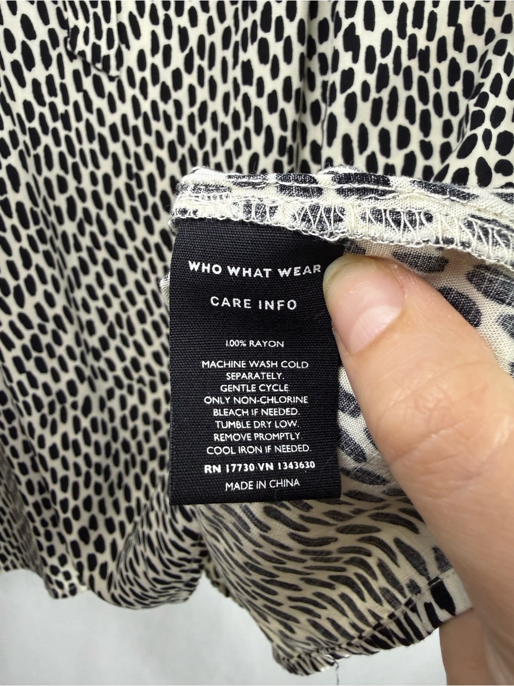 Who What Wear Animal Print Tie Neck Ruffle Blouse, size L - Picture 5 of 7